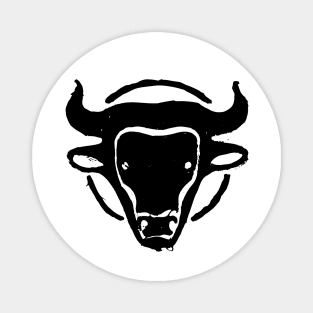 Stylized head of the Minotaur  in black ink Magnet